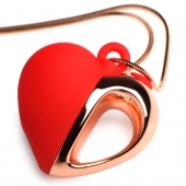 Красное ожерелье с подвеской-вибратором 10X Vibrating Silicone Heart Necklace - XR Brands