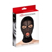 Черная сетчатая маска на голову с отверстиями для глаз и рта - Fetish Tentation - купить с доставкой в Сыктывкаре