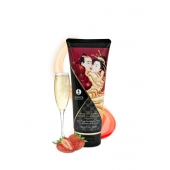Массажный крем для тела с ароматом клубники и шампанского Sparkling Strawberry Wine - 200 мл. - Shunga - купить с доставкой в Сыктывкаре