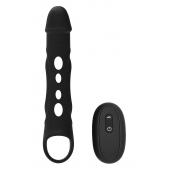 Черная насадка-удлинитель Vibrating Extender With Remote с вибрацией - Dream Toys - в Сыктывкаре купить с доставкой