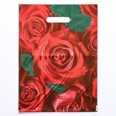 Пакет с цветочным принтом и вырубной ручкой (30х40 см) - Сима-Ленд - купить с доставкой в Сыктывкаре