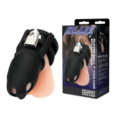 Черная клетка для пениса Silicone Small 2 in Cock Cage With Ball Divider - BlueLine - купить с доставкой в Сыктывкаре
