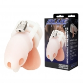 Белая клетка для пениса Silicone Small 2 in Cock Cage With Ball Divider - BlueLine - купить с доставкой в Сыктывкаре