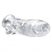 Прозрачная насадка для увеличения члена Realistic Clear Penis Enhancer and Ball Stretcher - 20,3 см. - XR Brands - в Сыктывкаре купить с доставкой