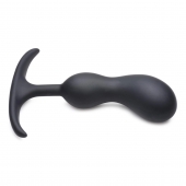 Черный массажер простаты с утяжелителями Premium Silicone Weighted Prostate Plug Medium - 16,3 см. - XR Brands - в Сыктывкаре купить с доставкой