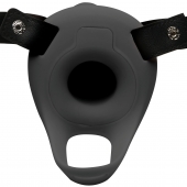 Черный полый страпон с вибрацией 2’’ Erection 28X Smooth Vibrating Silicone Penis Sheath - XR Brands - купить с доставкой в Сыктывкаре