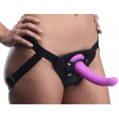 Лиловый поясной страпон Navigator Silicone G-Spot Dildo with Harness - 17,8 см. - XR Brands - купить с доставкой в Сыктывкаре