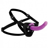 Лиловый поясной страпон Navigator Silicone G-Spot Dildo with Harness - 17,8 см. - XR Brands - купить с доставкой в Сыктывкаре