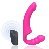 Розовый безремневой страпон Straples Strap-On Dildo - Erokay - купить с доставкой в Сыктывкаре