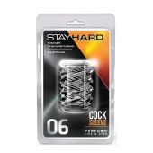 Прозрачная насадка с объёмными чёрточками STAY HARD COCK SLEEVE 06 CLEAR - Blush Novelties - в Сыктывкаре купить с доставкой