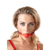 Силиконовый кляп-шар на чёрных ремешках Red Gag silicone - Orion - купить с доставкой в Сыктывкаре