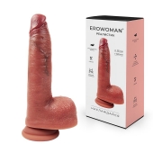 Телесный дилдо с мошонкой и присоской - 20 см. - Erowoman-Eroman