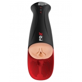 Телесный мастурбатор-вагина в черной колбе с вибрацией Fuck-O-Matic Pro XL - Pipedream - в Сыктывкаре купить с доставкой