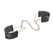 Чёрные дизайнерские наручники Desir Metallique Handcuffs Bijoux - Bijoux Indiscrets - купить с доставкой в Сыктывкаре