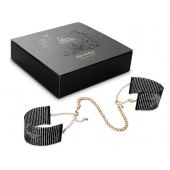 Чёрные дизайнерские наручники Desir Metallique Handcuffs Bijoux - Bijoux Indiscrets - купить с доставкой в Сыктывкаре