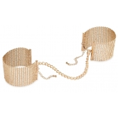 Дизайнерские золотистые наручники Desir Metallique Handcuffs Bijoux - Bijoux Indiscrets - купить с доставкой в Сыктывкаре