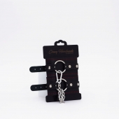 Черно-красные кожаные оковы - Crazy Handmade - купить с доставкой в Сыктывкаре