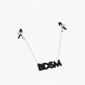 Зажимы на соски с кожаной подвеской BDSM - Crazy Handmade - купить с доставкой в Сыктывкаре