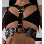 Черная кожаная двусторонняя портупея - Crazy Handmade - купить с доставкой в Сыктывкаре