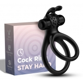 Черное эрекционное виброкольцо с подхватом мошонки Stay Hard - Boys of Toys - в Сыктывкаре купить с доставкой