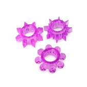 Набор из 3 лиловых эрекционных колец различной формы - Erowoman-Eroman - в Сыктывкаре купить с доставкой