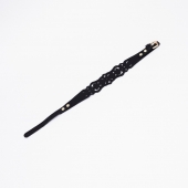 Черный ажурный чокер с золотистой фурнитурой - Crazy Handmade - купить с доставкой в Сыктывкаре