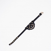 Черный чокер с клепками и золотистой фурнитурой - Crazy Handmade - купить с доставкой в Сыктывкаре