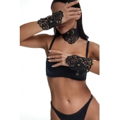 Фигурный набор для БДСМ-игр с узорами и золотистой фурнитурой - Crazy Handmade - купить с доставкой в Сыктывкаре