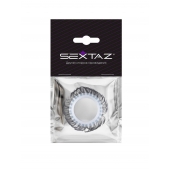 Эластичное эрекционное колечко с черными «ресничками» - Sextaz - в Сыктывкаре купить с доставкой