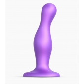 Фиолетовая насадка Strap-On-Me Dildo Plug Curvy size M - Strap-on-me - купить с доставкой в Сыктывкаре