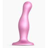 Розовая насадка Strap-On-Me Dildo Plug Curvy size M - Strap-on-me - купить с доставкой в Сыктывкаре