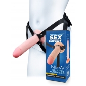 Мужской полый страпон на регулируемых ремешках - 22 см. - Sex Expert - купить с доставкой в Сыктывкаре