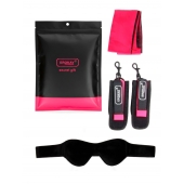 Черно-розовый эротический набор: маска, наручники и повязка - Erokay - купить с доставкой в Сыктывкаре