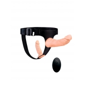 Женский страпон с 2 насадками, вибрацией и пультом ДУ - Erowoman-Eroman - купить с доставкой в Сыктывкаре