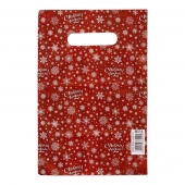 Красный подарочный новогодний пакет с вырубной ручкой (20х30 см) - Сима-Ленд - купить с доставкой в Сыктывкаре