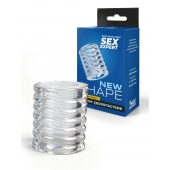 Прозрачная сквозная насадка на пенис с ребрышками - Sex Expert - в Сыктывкаре купить с доставкой