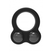 Черное эрекционное кольцо с утяжелителями Cockring Dual Weight - Dream Toys - в Сыктывкаре купить с доставкой