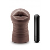 Коричневый мастурбатор-ротик Krystal Vibrating Masturbator - Blush Novelties - в Сыктывкаре купить с доставкой
