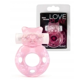 Розовое эрекционное виброкольцо в форме мишки - 1137 - в Сыктывкаре купить с доставкой