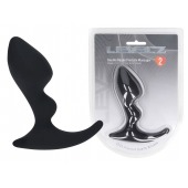 Черная анальная пробка для массажа простаты Double Ripple Silicone Prostate Massager - Shots Media BV - в Сыктывкаре купить с доставкой
