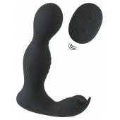 Черная анальная пробка с вибрацией, вращением и пультом ДУ RC Butt Plug with 2 Functions - Orion - в Сыктывкаре купить с доставкой