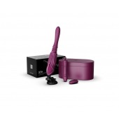 Фиолетовая секс-машина с функцией нагрева, насадками и присоской Sesh - Zalo - купить с доставкой в Сыктывкаре