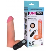 Фаллическая насадка Харнесс UNICOCK 5,5  с вибрацией - 17 см. - LOVETOY (А-Полимер) - купить с доставкой в Сыктывкаре