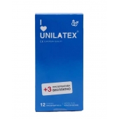 Классические презервативы Unilatex Natural Plain - 12 шт. + 3 шт. в подарок - Unilatex - купить с доставкой в Сыктывкаре
