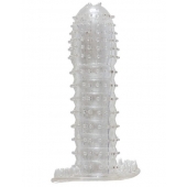 Гелевая прозрачная насадка c шипами - 12 см. - Toyfa Basic - в Сыктывкаре купить с доставкой