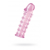 Гелевая розовая насадка на фаллос с шипами - 12 см. - Toyfa Basic - в Сыктывкаре купить с доставкой