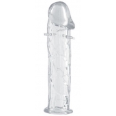 Гладкая прозрачная насадка с усиками под головкой - 12,5 см. - Toyfa Basic - в Сыктывкаре купить с доставкой