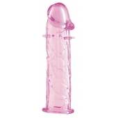 Гладкая розовая насадка с усиками под головкой - 12,5 см. - Toyfa Basic - в Сыктывкаре купить с доставкой