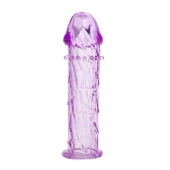 Гладкая фиолетовая насадка с усиками под головкой - 12,5 см. - Toyfa Basic - в Сыктывкаре купить с доставкой