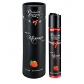 Массажное масло с ароматом клубники Huile de Massage Gourmande Fraise des Bois - 59 мл. - Plaisir Secret - купить с доставкой в Сыктывкаре